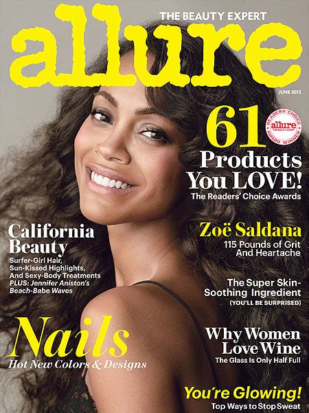 zoe saldana titties|Zoe Saldana poses nude for Allure magazine